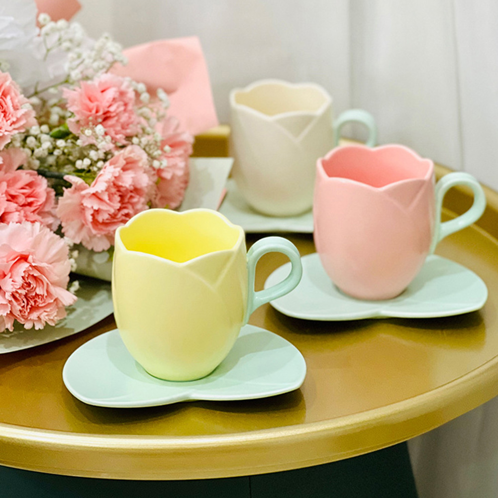 Coffee Tea Love - Taza de Café Tulipán con Platillo,