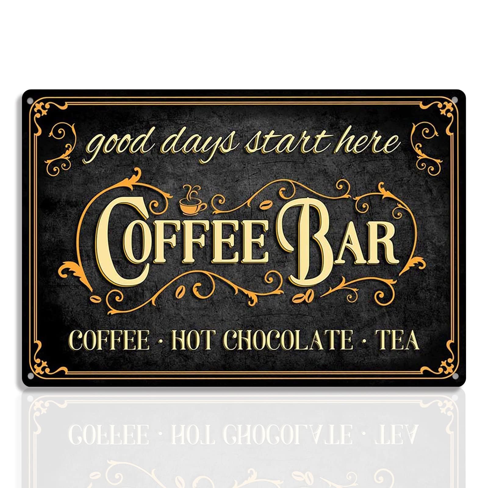 Coffee X Tea - Letrero de Metal Vintage para Cafetería,