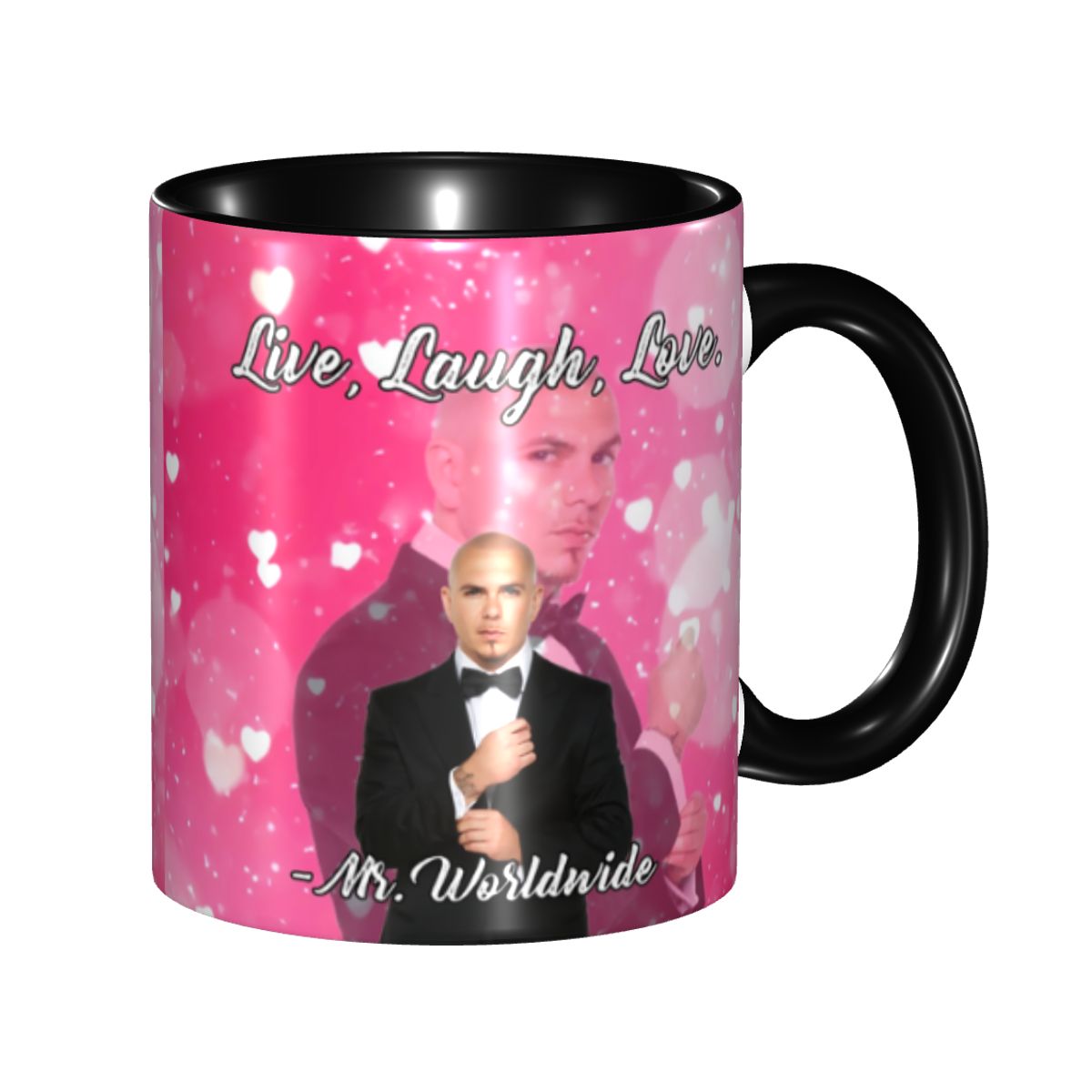 Taza de café rosa Mr World Day - Coffee Tea Love reseña y precio